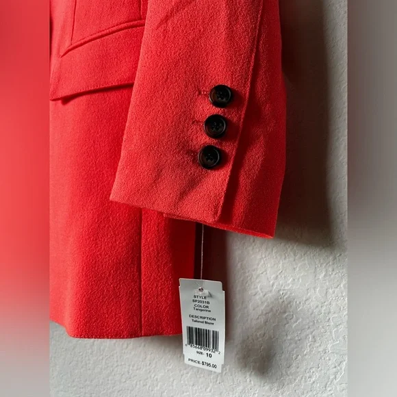 SMYTHE | Tailored Blazer in Neon Tangerine - Picture 3 of 8